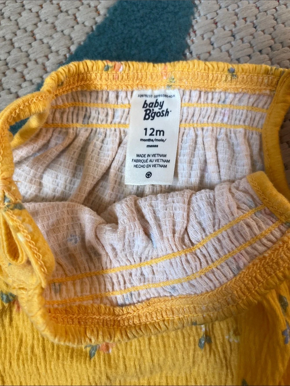 Oshkosh B’gosh Baby Floral One Piece with Headband - 12 Months Yellow